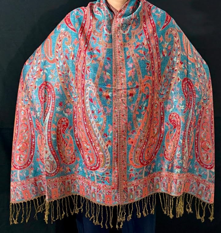 Wool Prayer Shawl Large Reversible Pashmina Silk Scarf nyc Travel Blanket Scarf Winter Wraps for Elegant LUXURY Meditation Extra Soft Boho Extra big unisex Warm in Autumn PREMIUM QUALITY wrap 5303S163