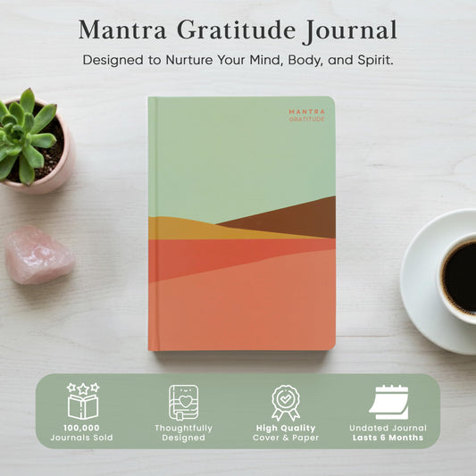 Gratitude Journal For Women & Men - Mental Health, Self Love & Self Care Journal - Morning - 5.8" x 8.3" - Mantra Planner - color: Morning Print