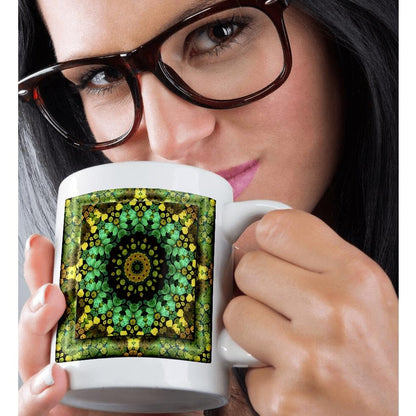 3dRose Yoga Lovers Meditation Gift Set - Mug, Keychain, Card with Colorful Floral Mandala Pattern - Perfect Birthday Present for Yoga Enthusiasts
