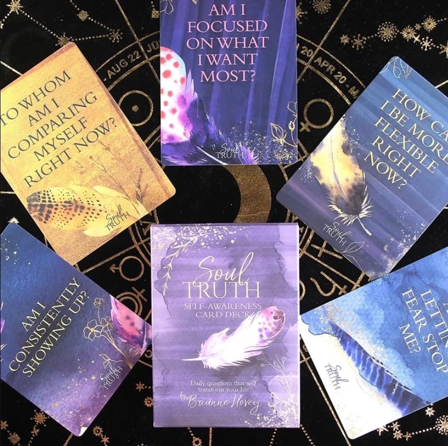 Soul Truth Self-Awareness Card Deck – 55 Daily Reflection & Intuitive Guidance Cards for Mindfulness, Journaling & Personal Growth