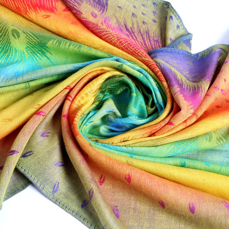 SmilerSmile Colorful Scarf Wraps for Womens Tassel Shawl Wrap - color: 06-peacock/Yellow