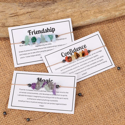tenghong2021 Chakra Crystal Beaded Bracelet with Wish Card Adjustable Spiritual Anxiety Stone Beads Braide String Bracelet Yoga Meditation for Women Men Jewelry Birthday Gifts - style: Weight Management