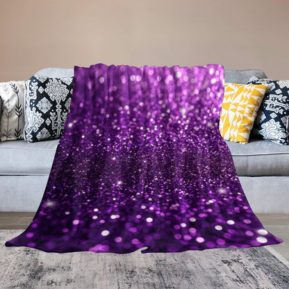 Fashion Bed Sofa Couch Cover, Unisex Blanket, Beautiful Dark Purple Bling Glitter Sparkles Pattern Lightweight Flannel Blanket - color: Color58, size: 30"x40"