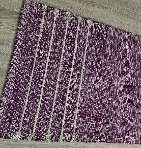 Generic Handcraft Antique Anti Slip Modern Stylish Yoga Mat Cotton Modern Meditation Mat For Unisex Yoga Fitness Prayer., Purple