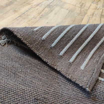Jaipur art & Rugs Organic Cotton Yoga Mat - Eco-Friendly Hand-Woven Rug - Non Slip & Thick (24”x72”x5mm) for Everyday Fitness at Home - Comfortable Extra-Long - color: Grey