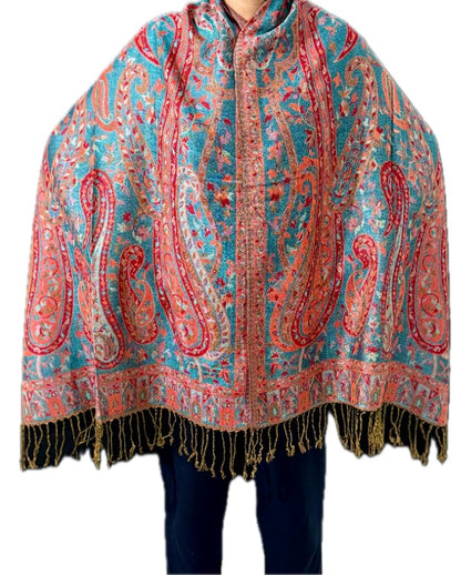 Wool Prayer Shawl Large Reversible Pashmina Silk Scarf nyc Travel Blanket Scarf Winter Wraps for Elegant LUXURY Meditation Extra Soft Boho Extra big unisex Warm in Autumn PREMIUM QUALITY wrap 5303S163