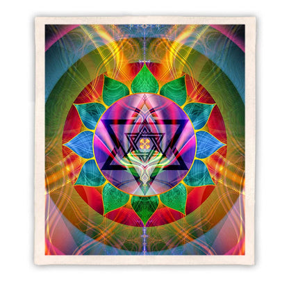 Chakra Throw blanket | Meditation Fleece Blanket | Soft | Ray Of Love (Small) - size: Small