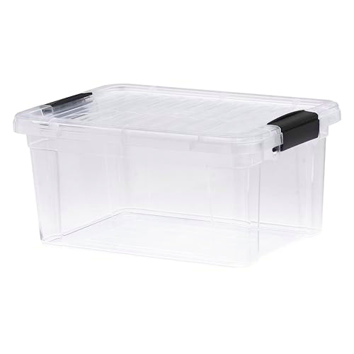 Superio Small Clear Storage Box with Lid, 6.6 Quart Plastic Container Bins for Organizing, Stackable Crates, BPA Free, Non Toxic, Odor Free, Organizers for Home, Office, School, and Dorm - size: 6.6 Quart