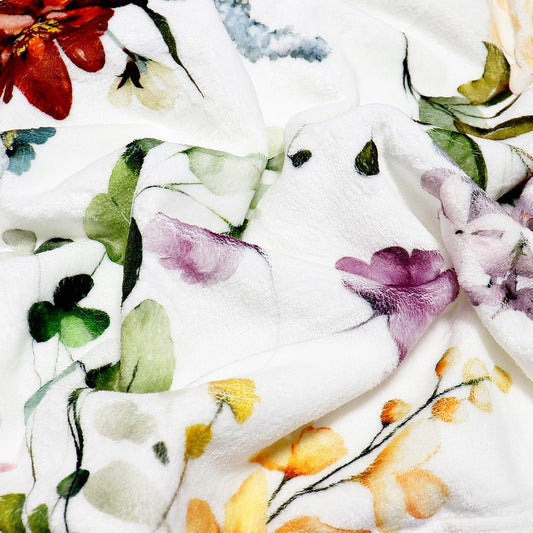 Watercolor Flowers Throw Blanket Botanical Floral Throw Blanket Ultra Soft Flannel Fleece Bed Blanket Cozy Fuzzy Plush Couch Cover Lightweight Wildflowers Plants Blanket for Sofa Bed 50" X 60" - color: Watercolor, size: 50"×60"