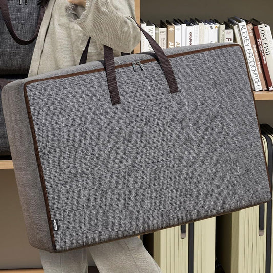 Oxford Fabric Storage Bag, Large Capacity Organizer Bag, Durable Handles, Waterproof, Foldable, Suitable for Home, Moving, Travel - color: Grey